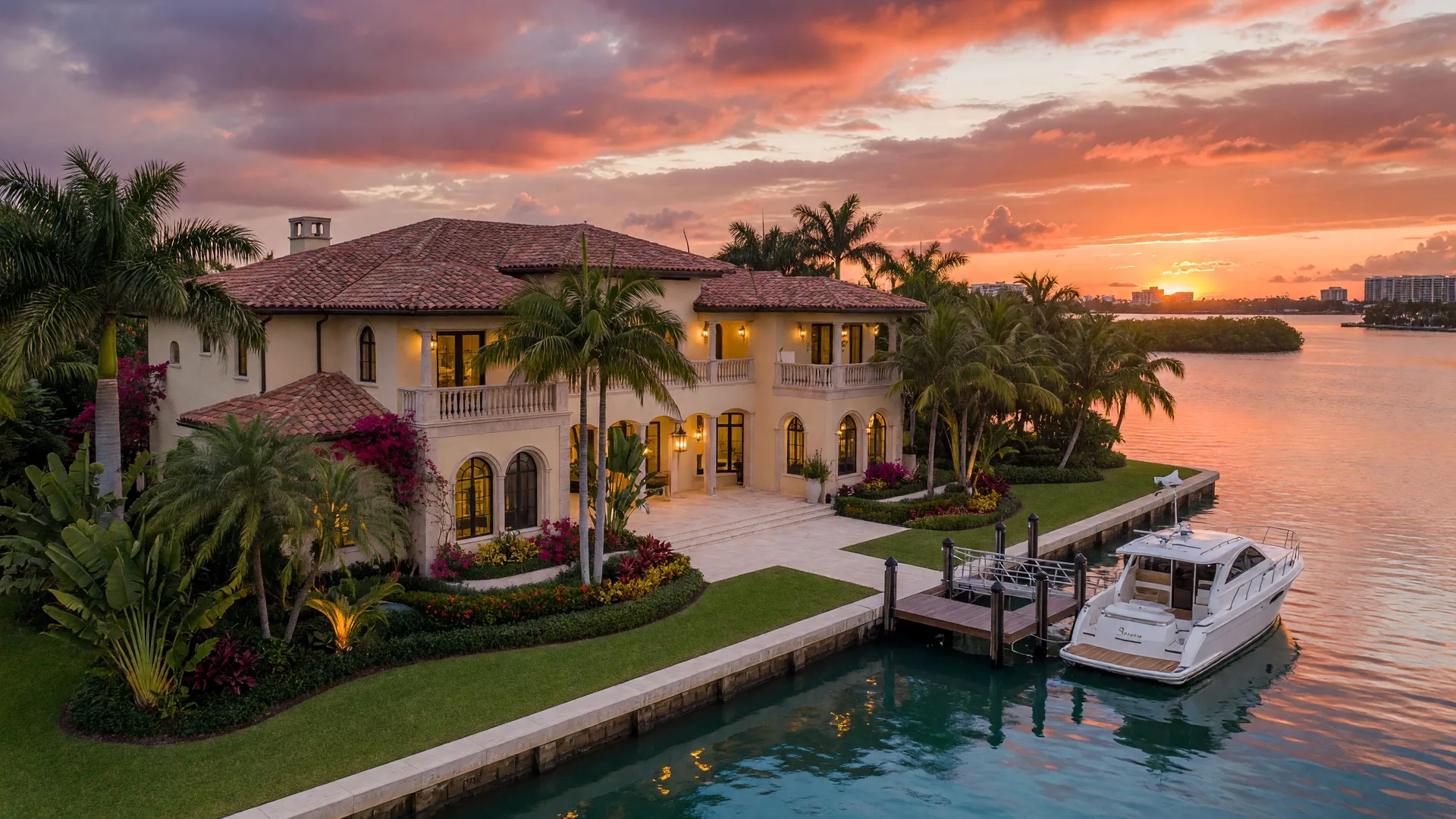 Luxury waterfront estate on the Intracoastal Waterway in Delray Beach, Florida