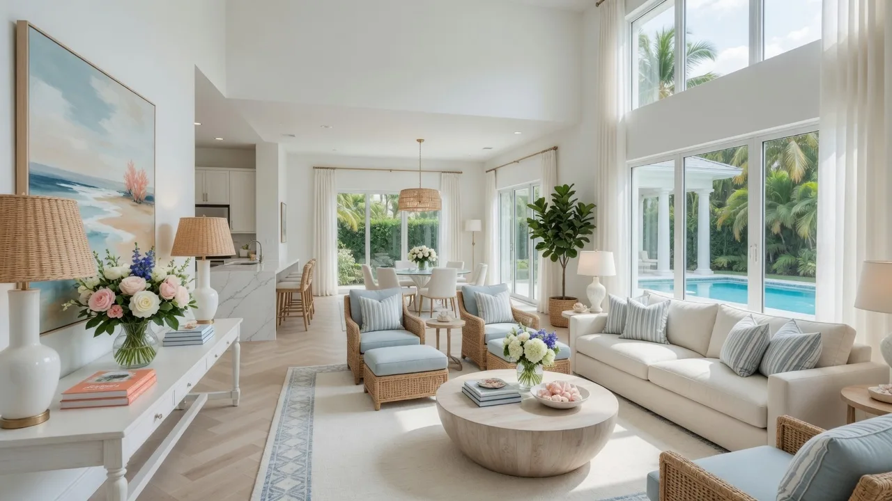 Beautifully staged luxury home interior prepared for sale in South Florida