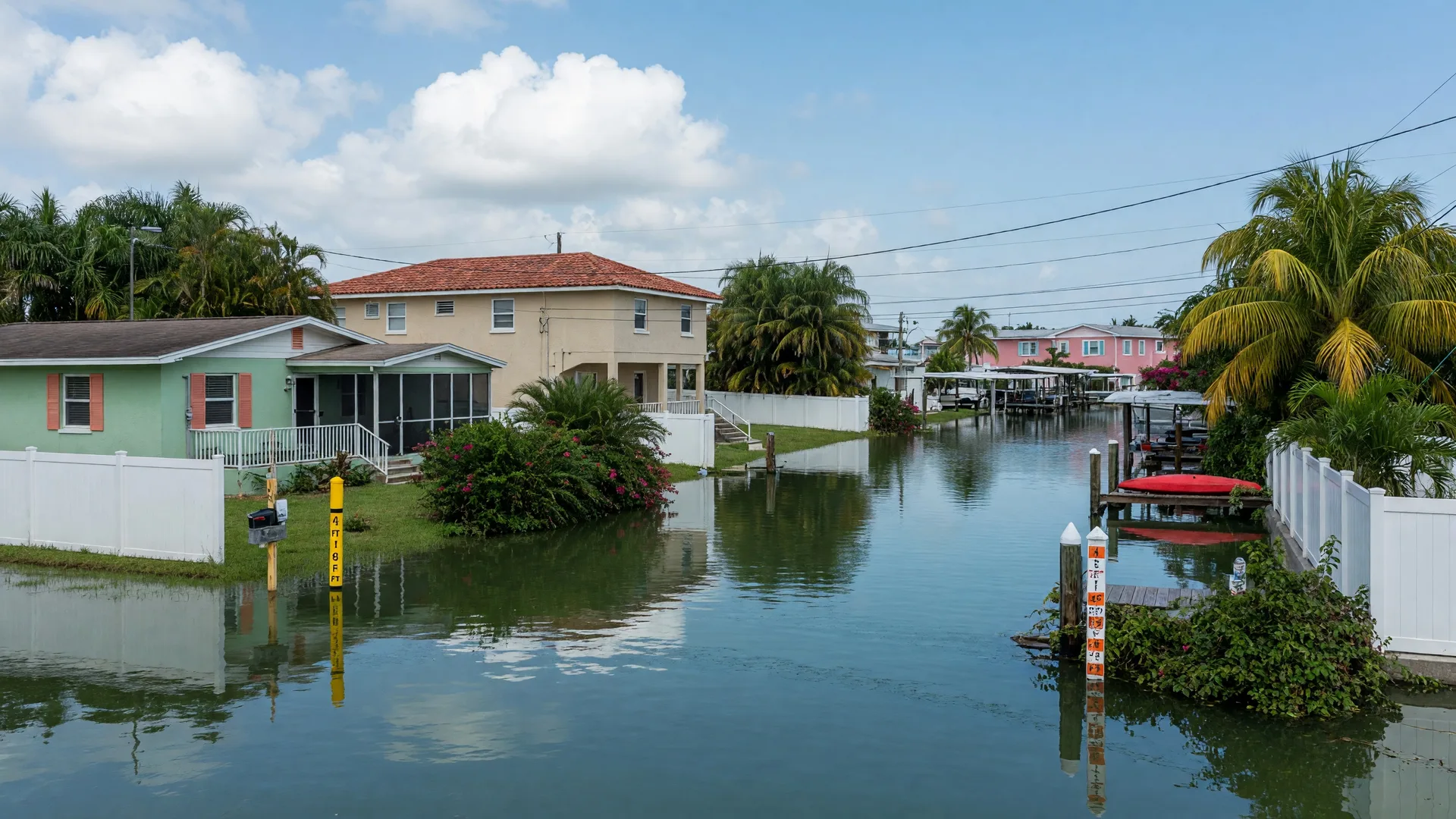 Coastal canal and residential neighborhood in South Florida showing the relationship between homes and water