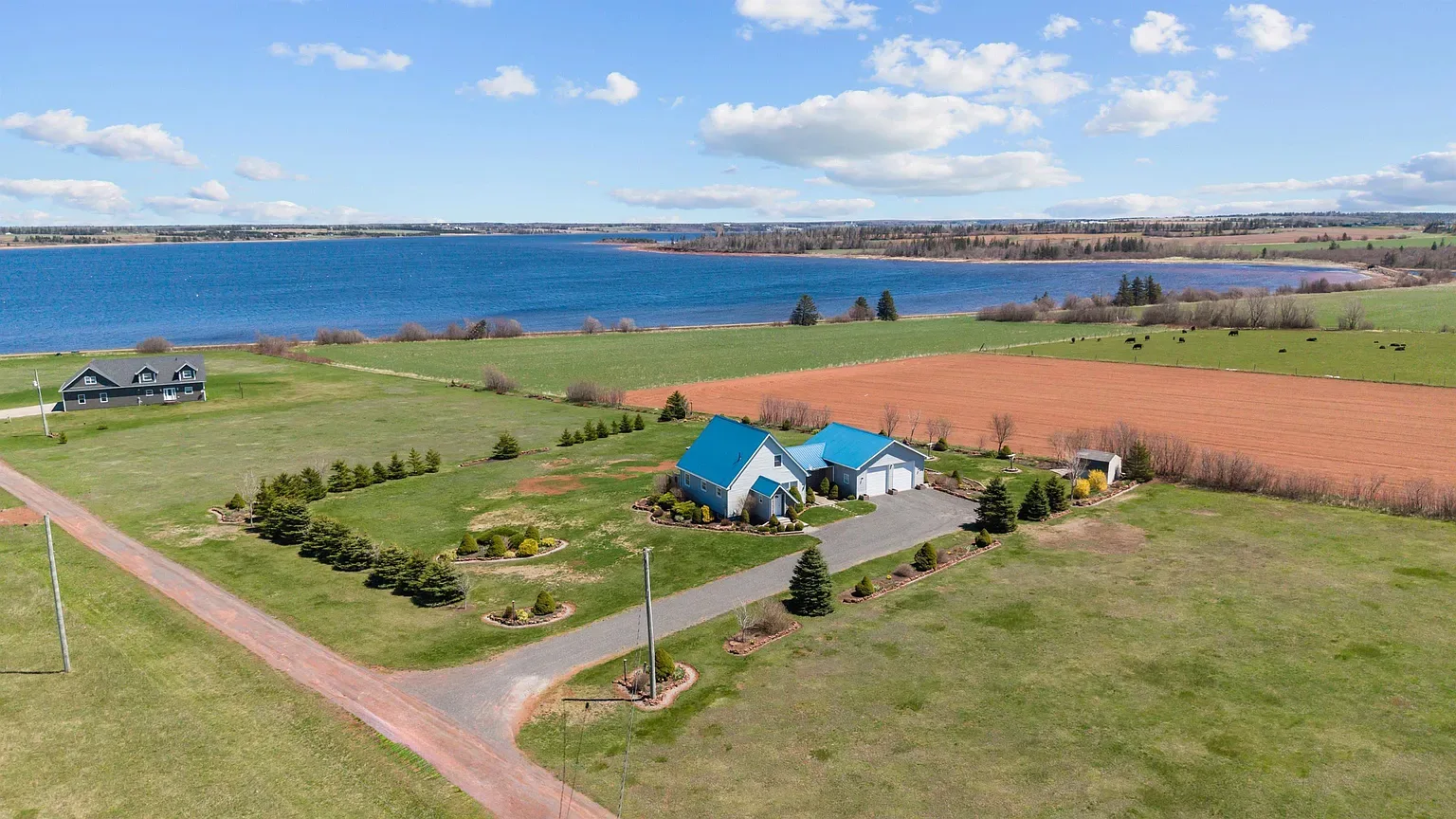Aerial view of the coastal landscape near 54 Hatton Road