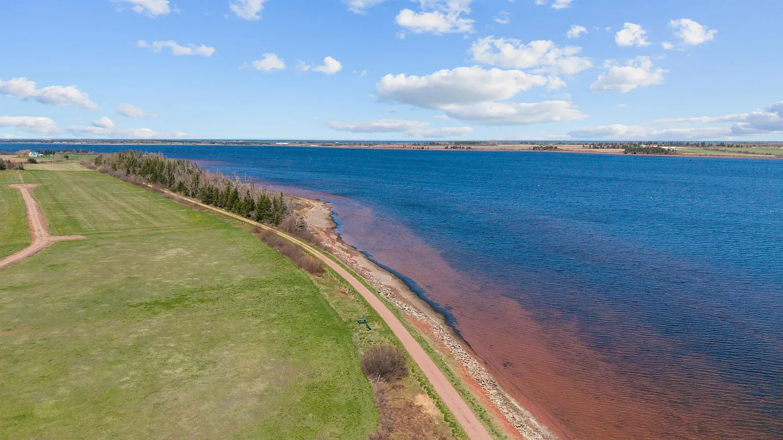 Coastal landscape near Morell with red sand shoreline