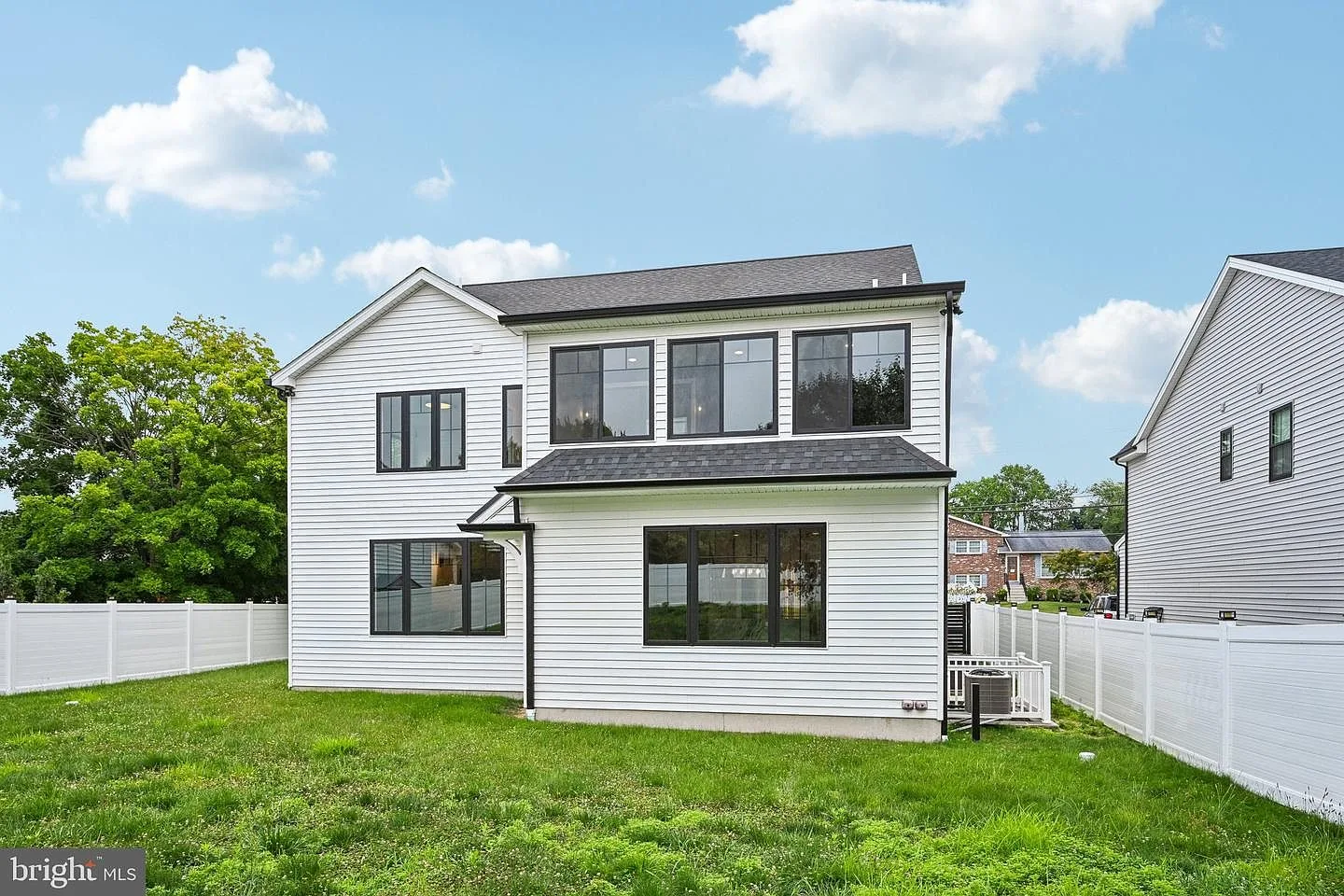 Fully fenced backyard with level lawn