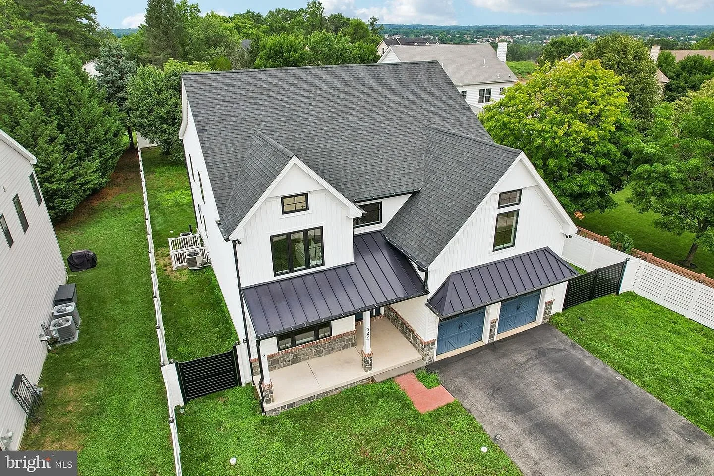 Aerial view of the custom residence