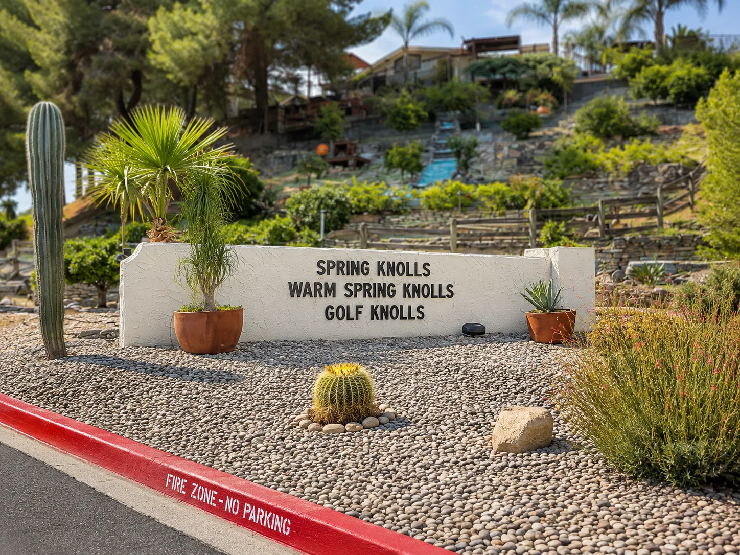 The Knolls community entrance sign