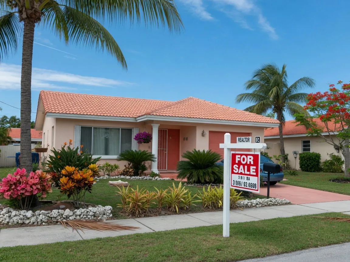 For sale sign in front of a South Florida home