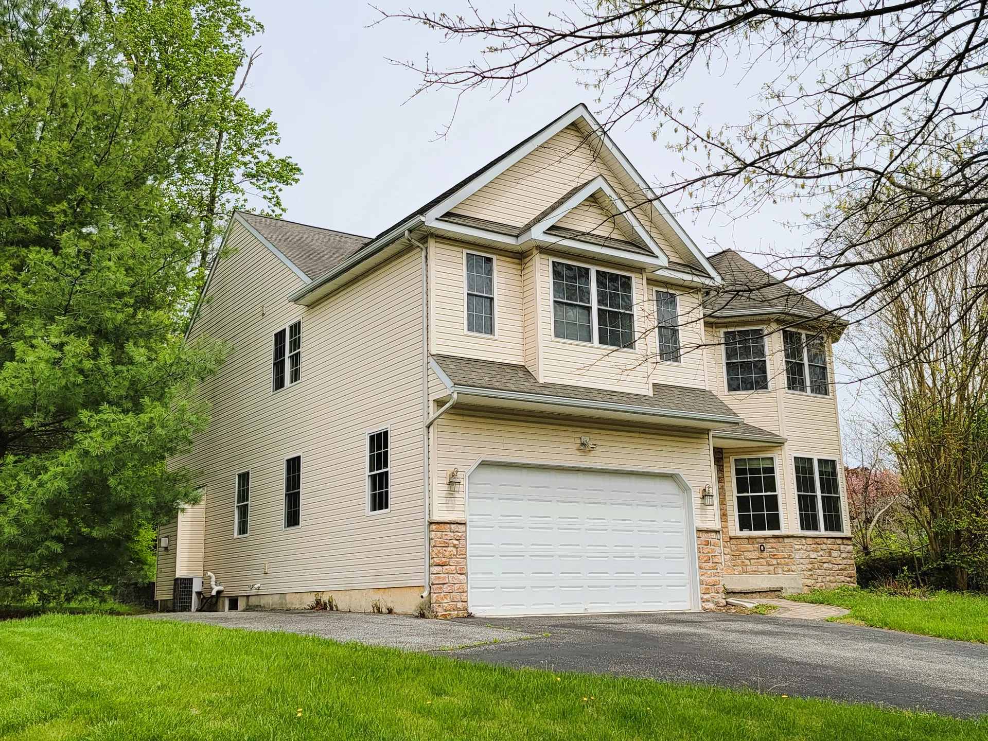 Street-level view of the suburban home facade