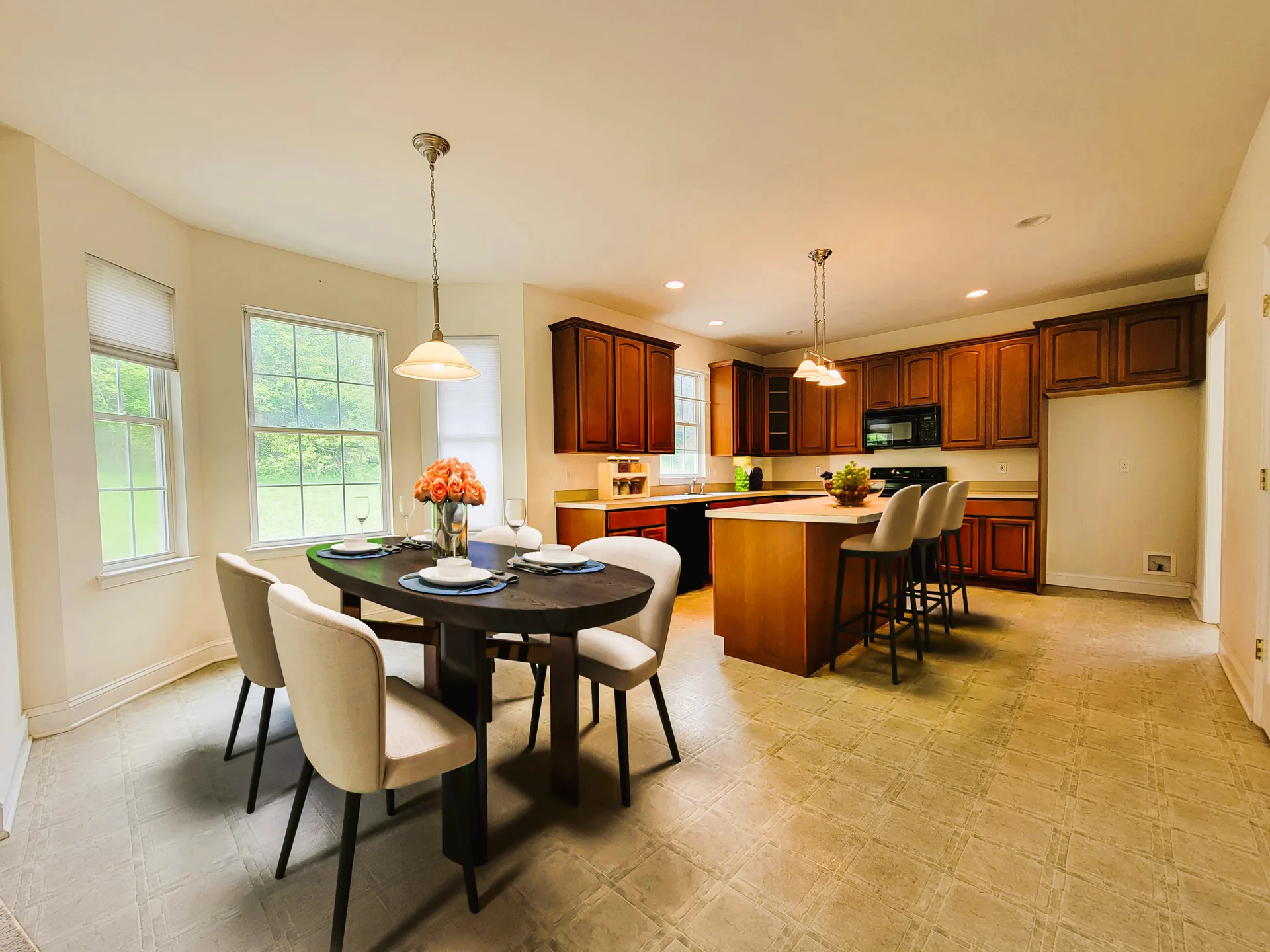 Kitchen and dining area combination