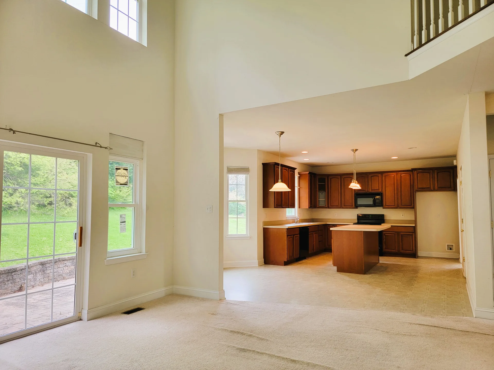 View from living area into open kitchen