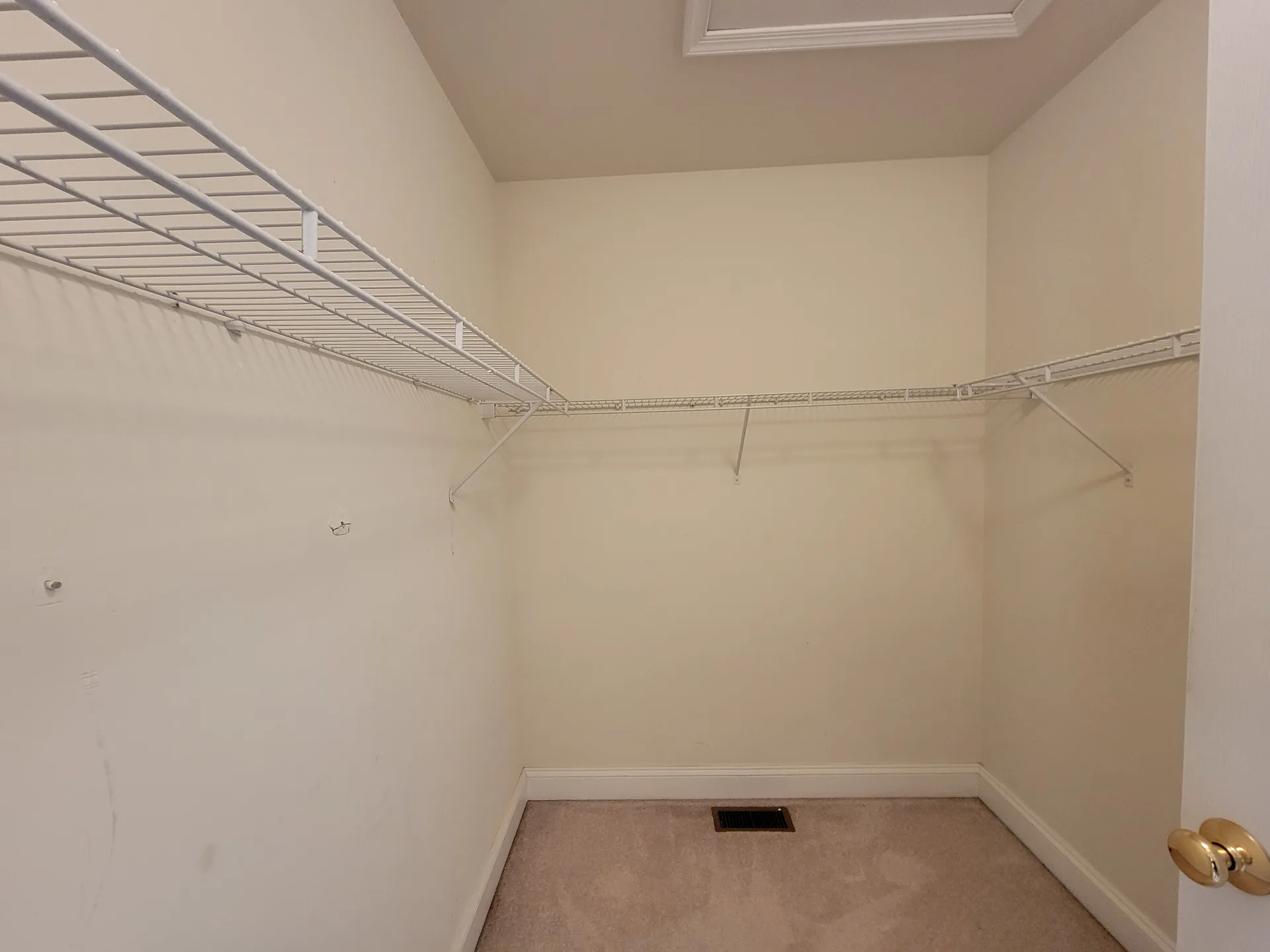 Walk-in closet with wire shelving