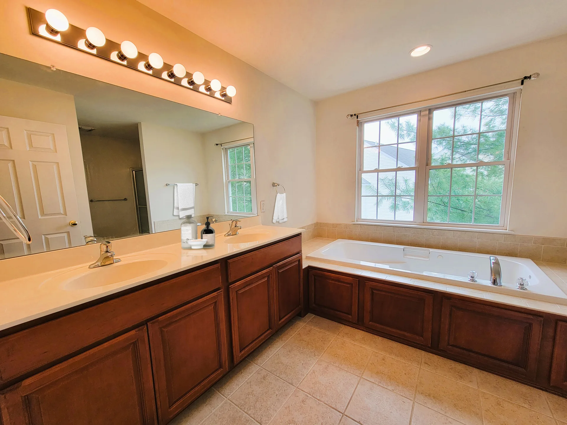 Bathroom vanity with double sink