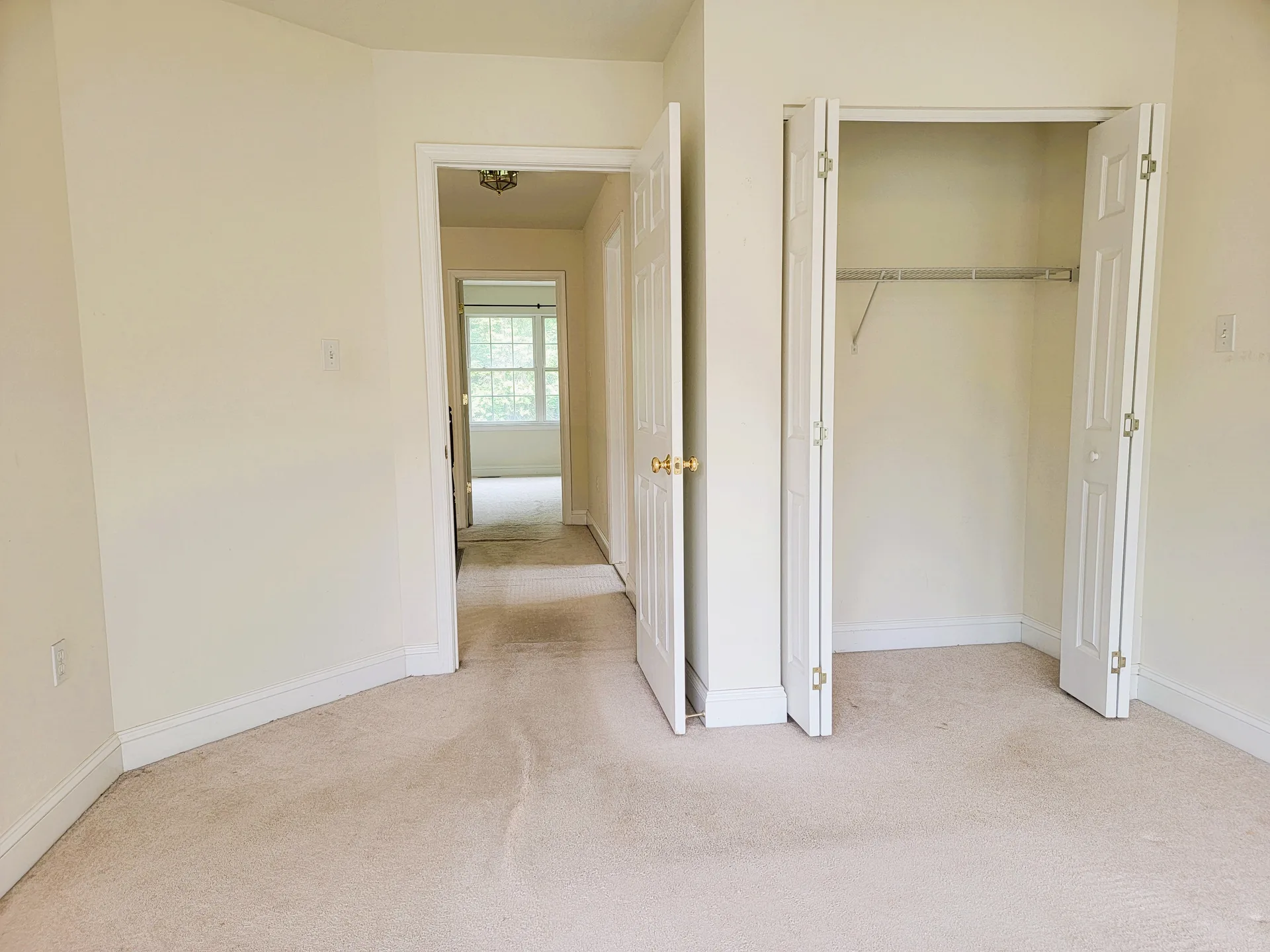 Bedroom storage area with closet