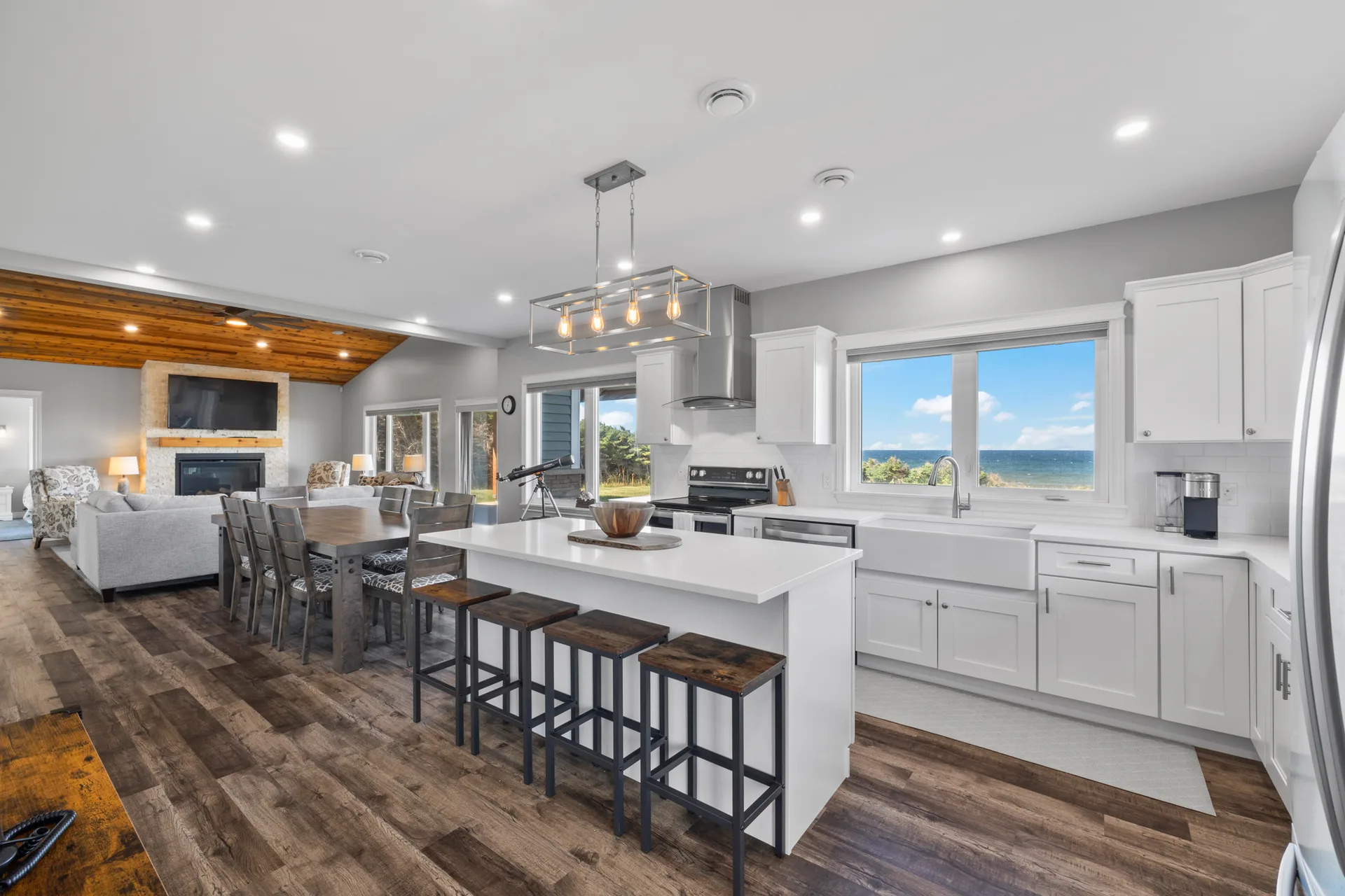 Open-concept kitchen and living space