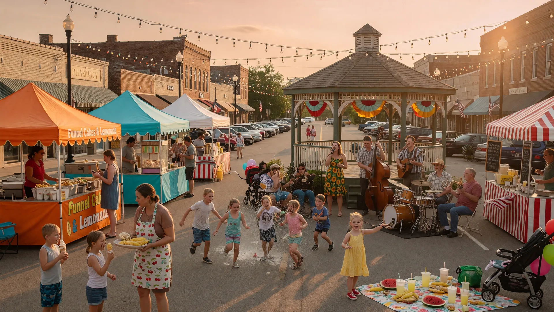Farmers market with fresh produce