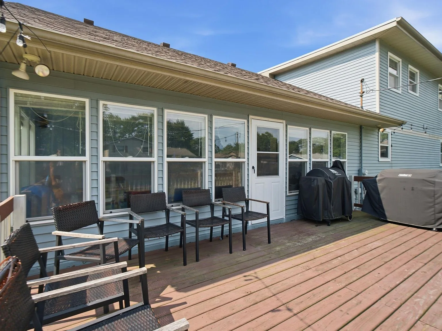 Backyard deck and patio area