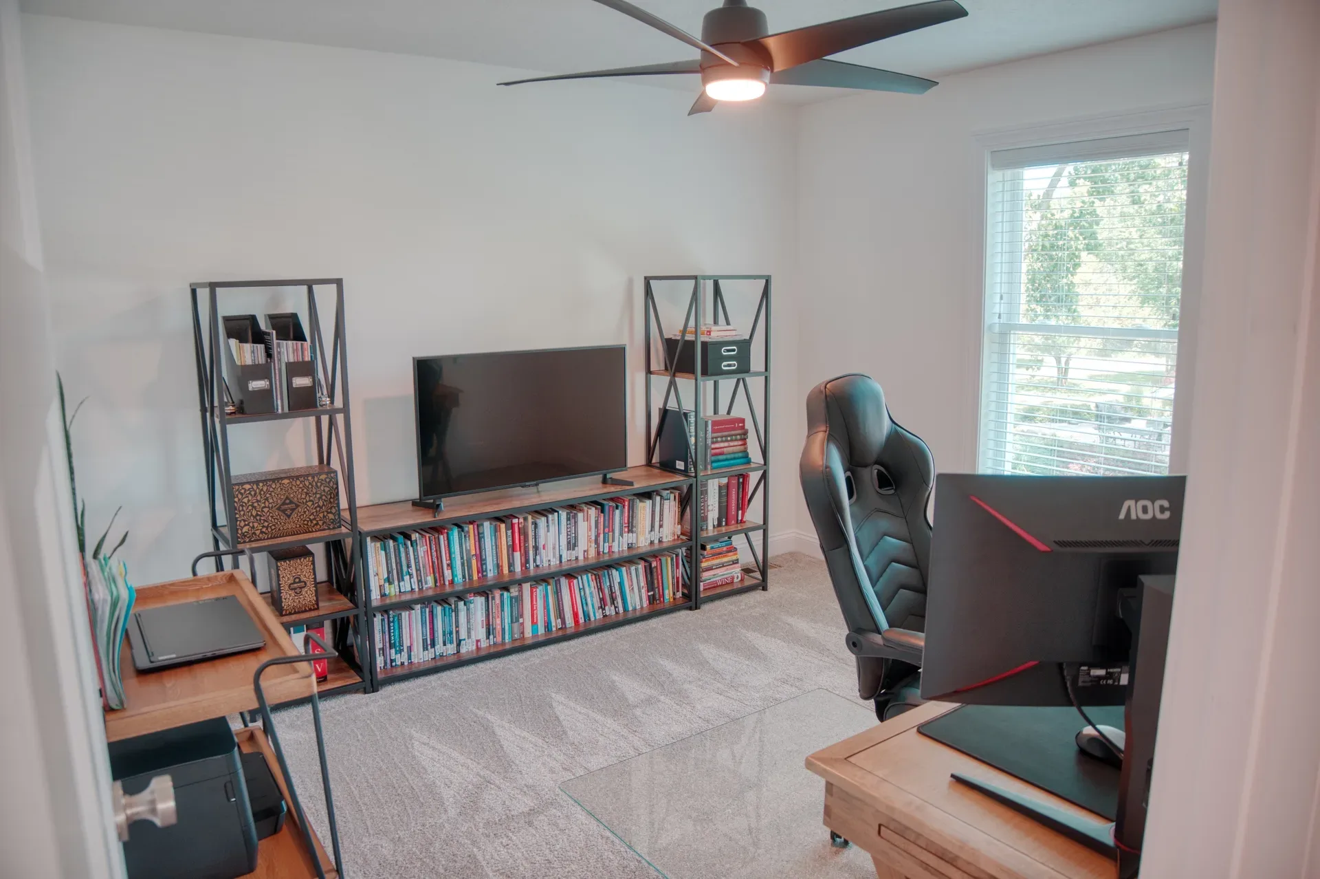 Flex room on the first floor ideal for a home office or playroom
