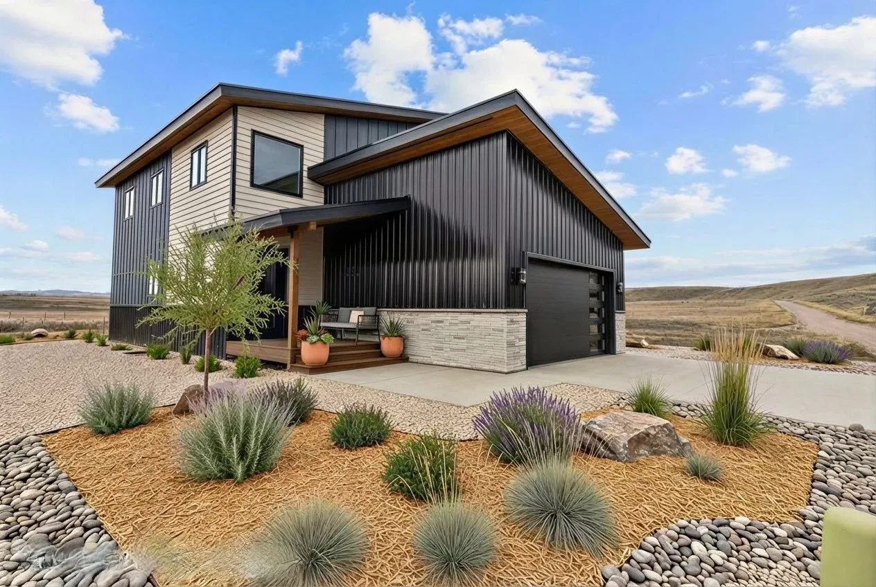 890 Dry Creek South Road, modern contemporary facade of the mountain home