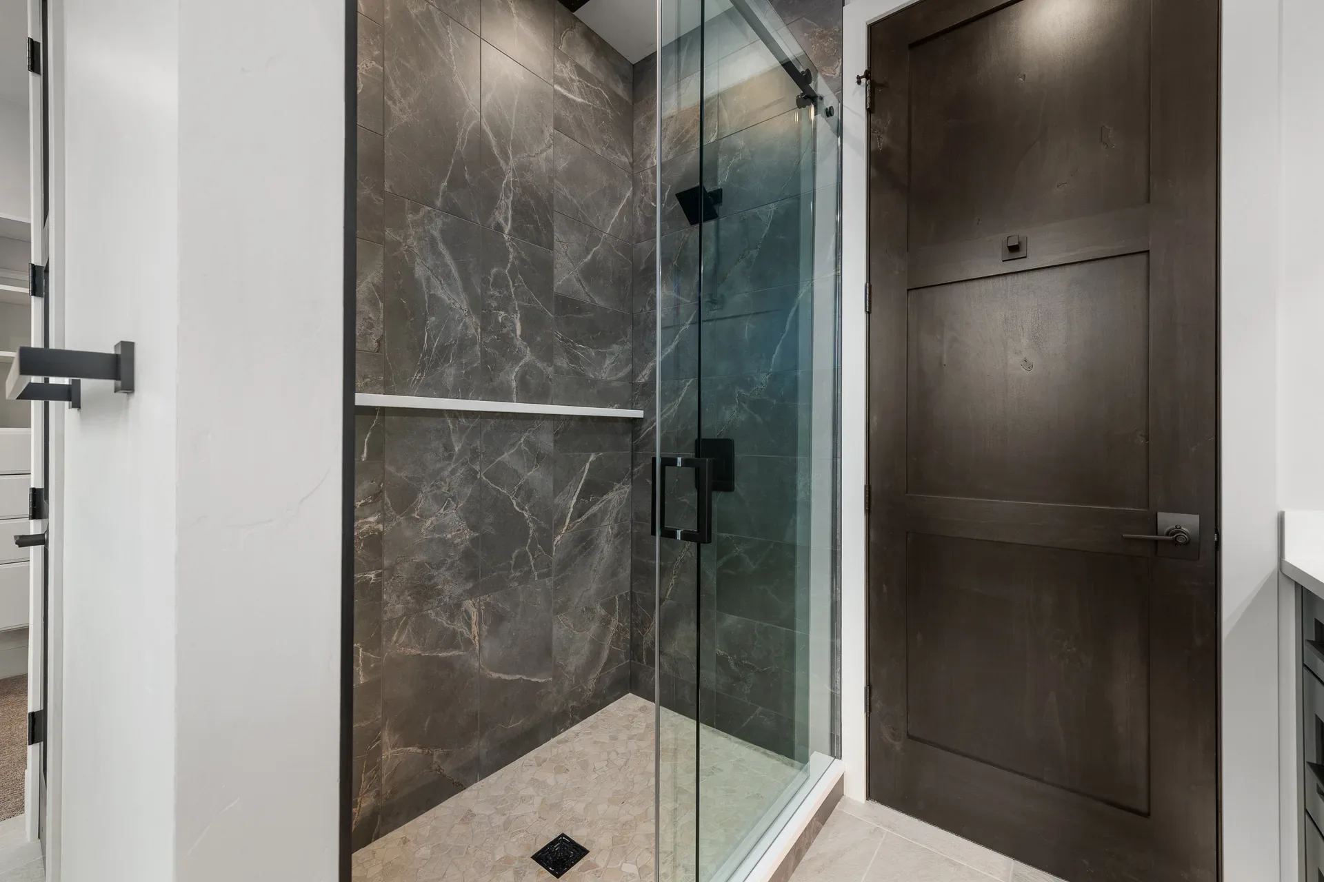 Modern bathroom walk-in shower
