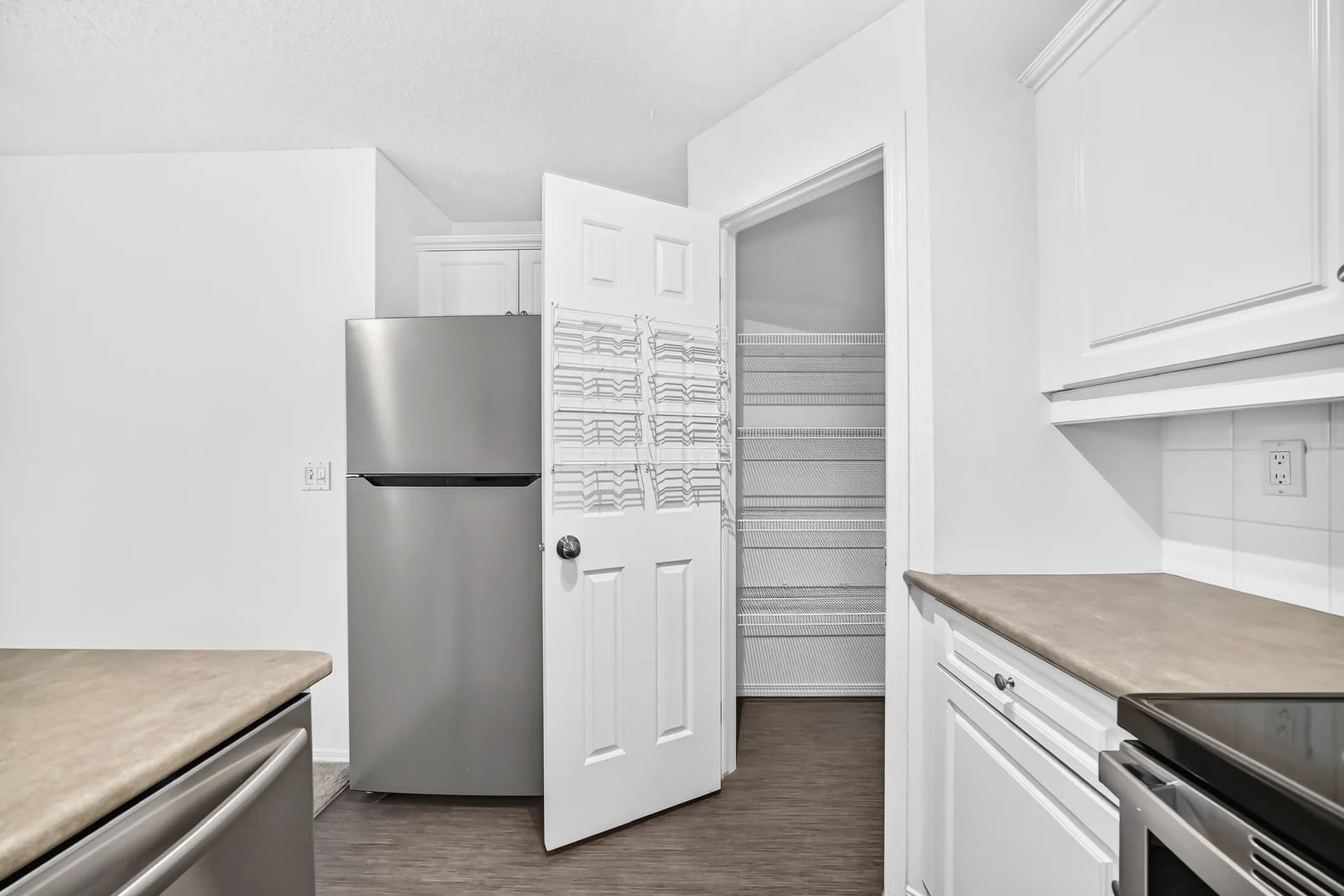 Kitchen pantry with shelving