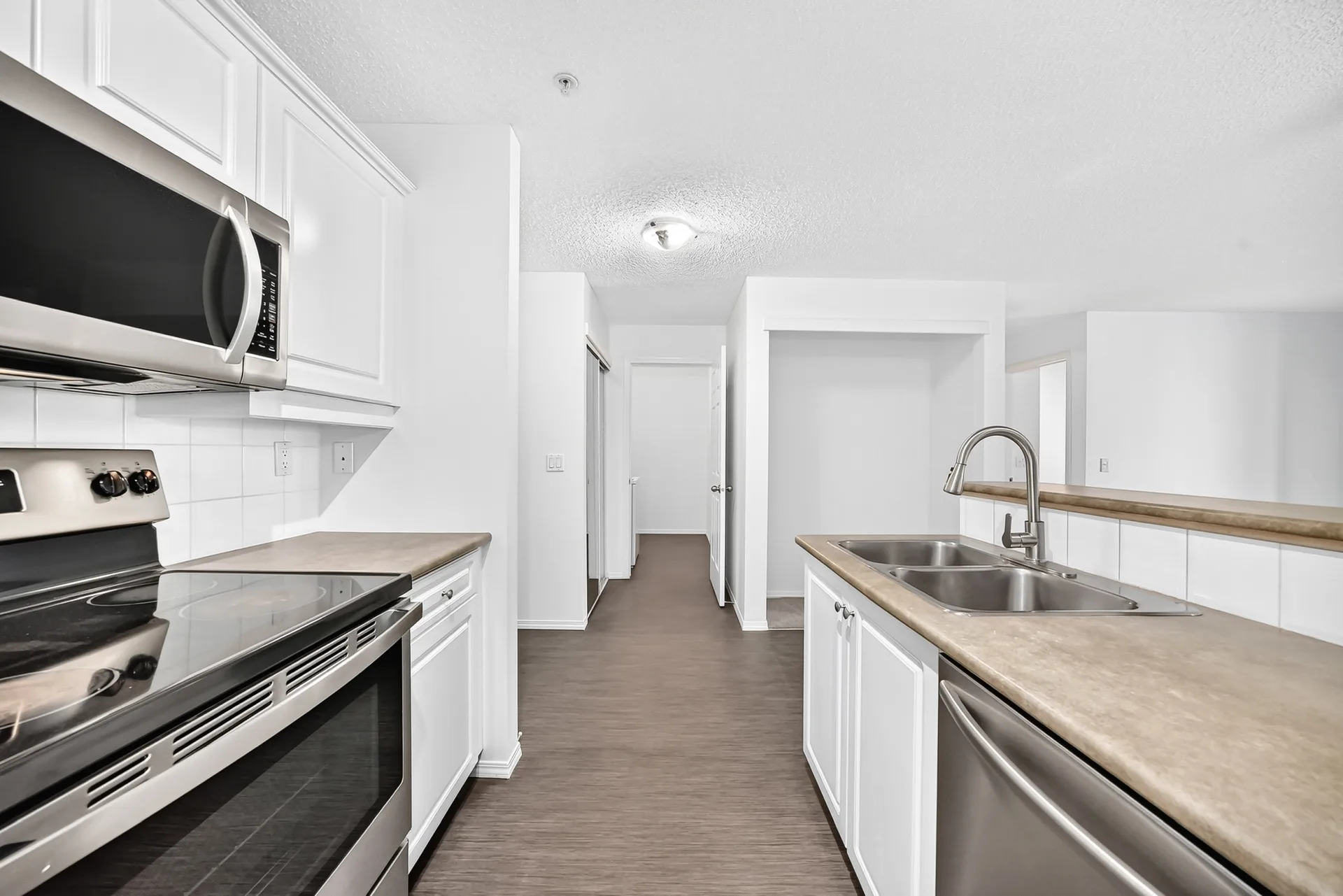 Kitchen view toward hallway