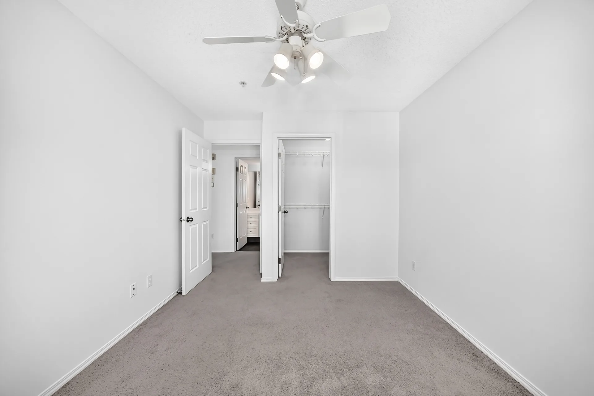 Bedroom with walk-in closet and ensuite access