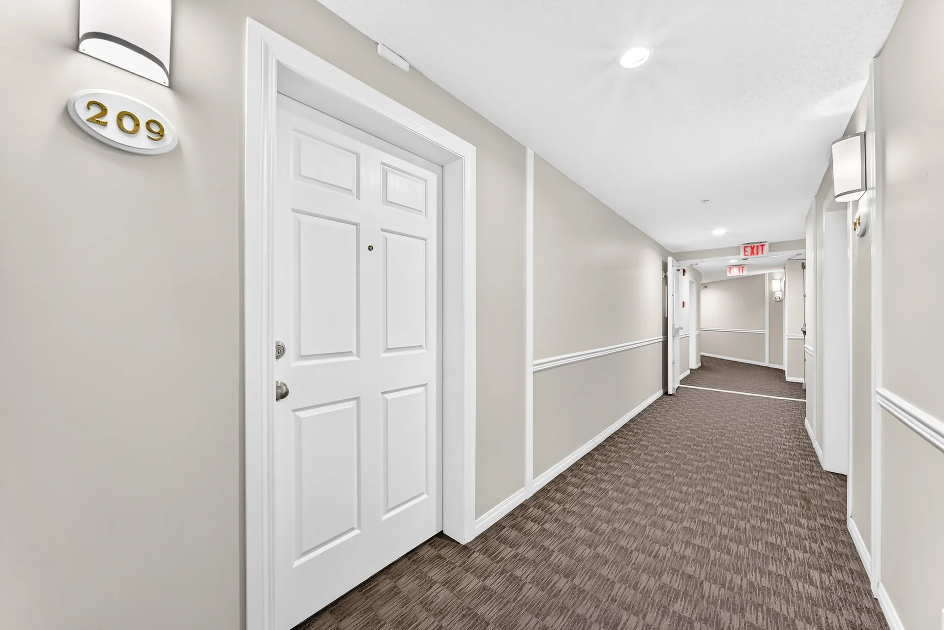 Building hallway leading to Unit 209