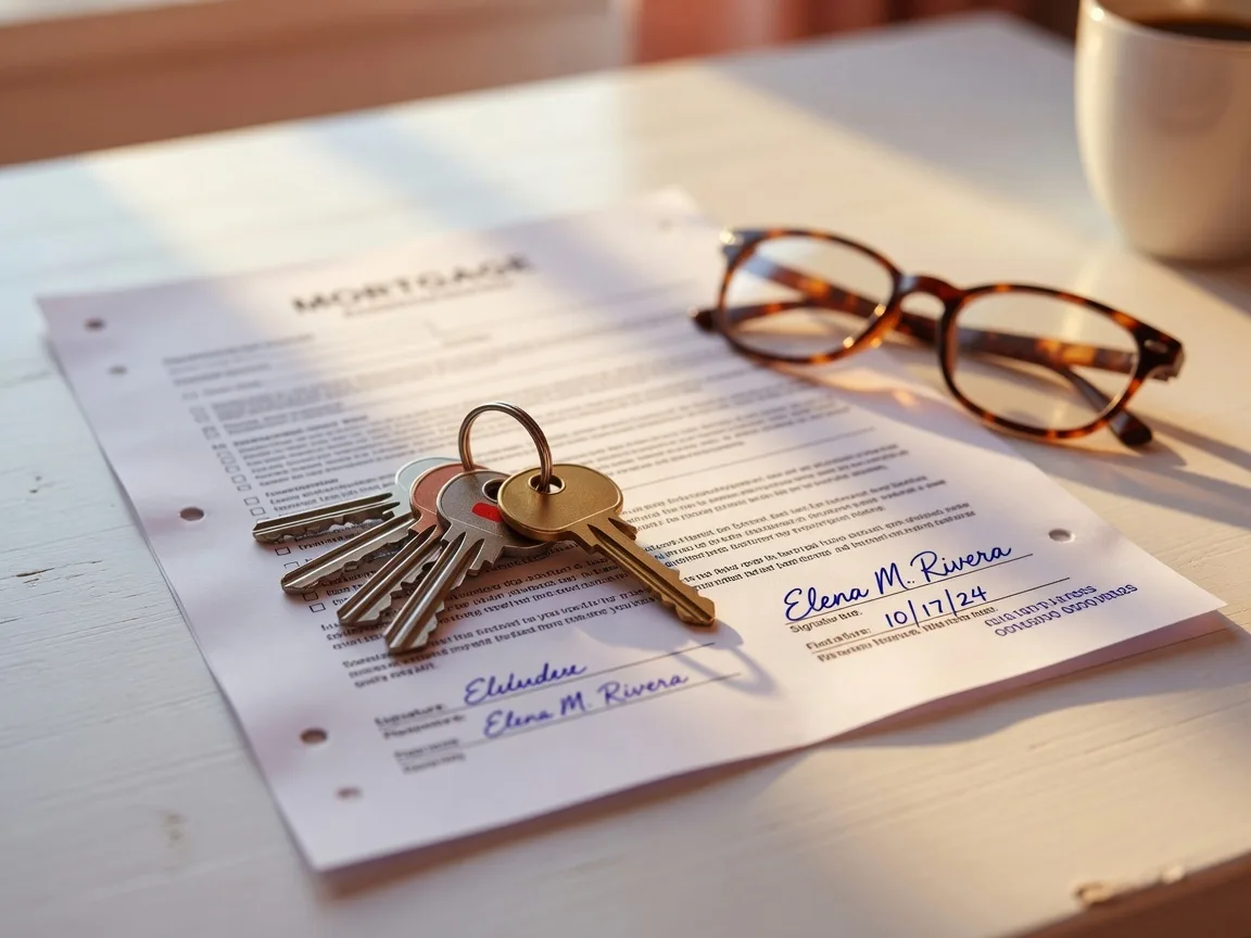 House keys and mortgage documents