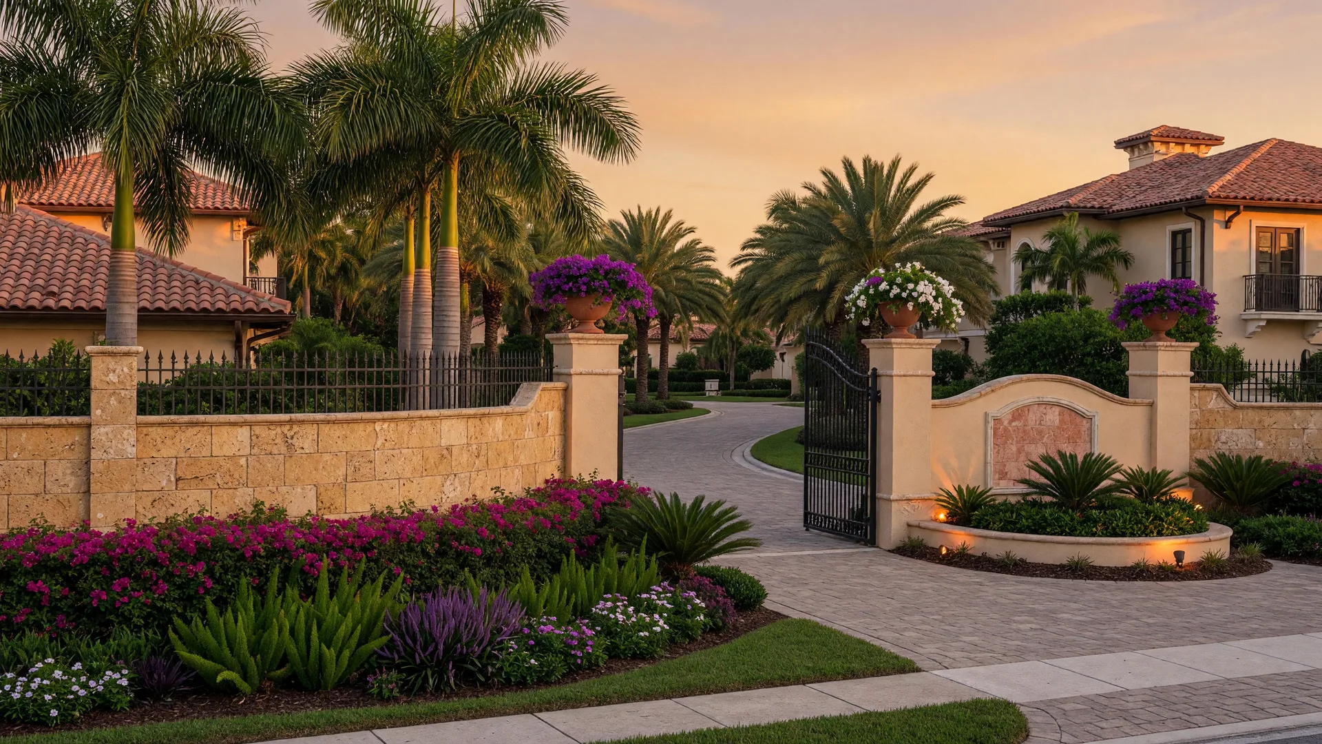 Heritage Harbour gated community entrance in Bradenton Florida