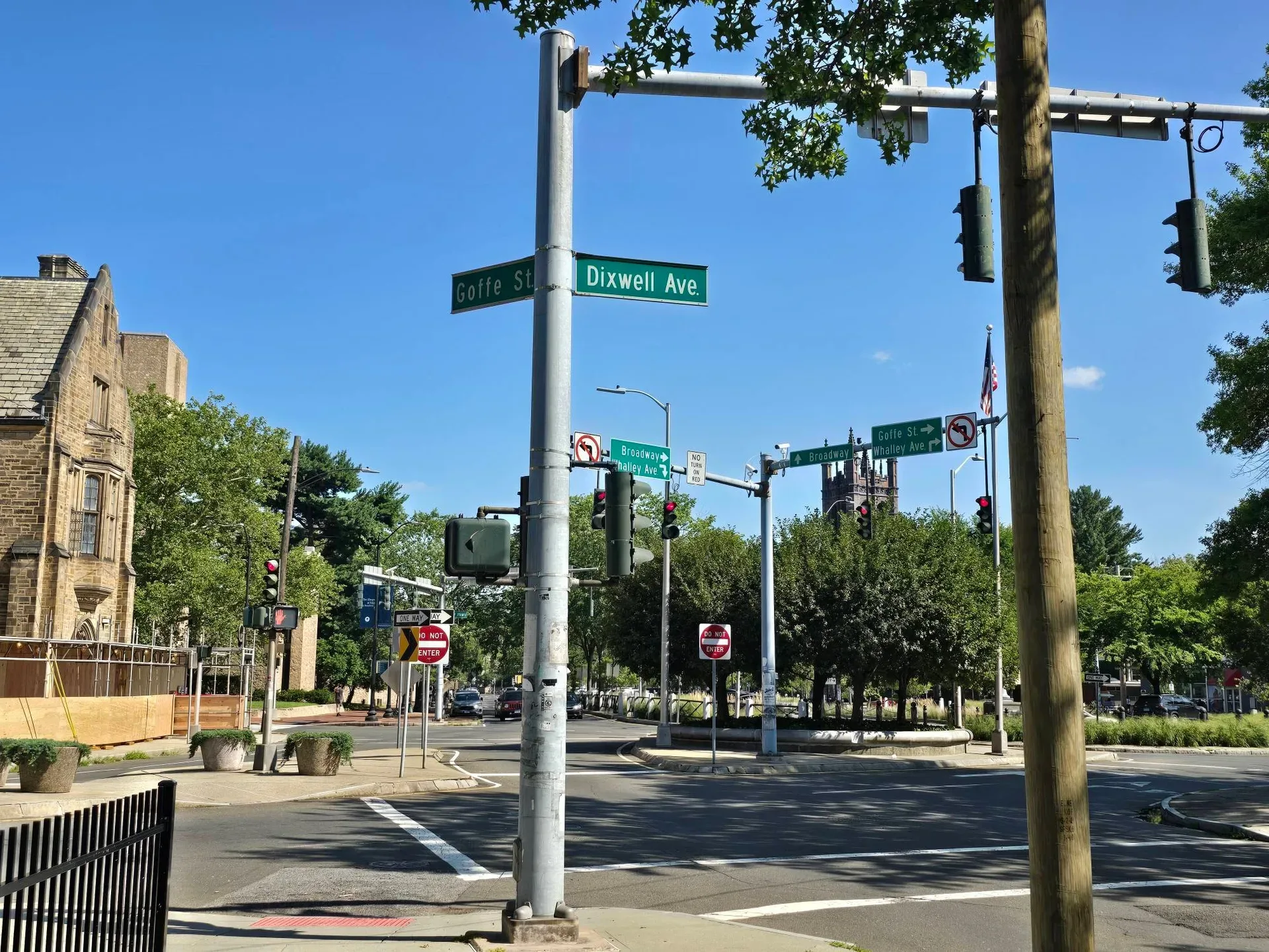 The intersection of Goffe Street and Dixwell Avenue in New Haven