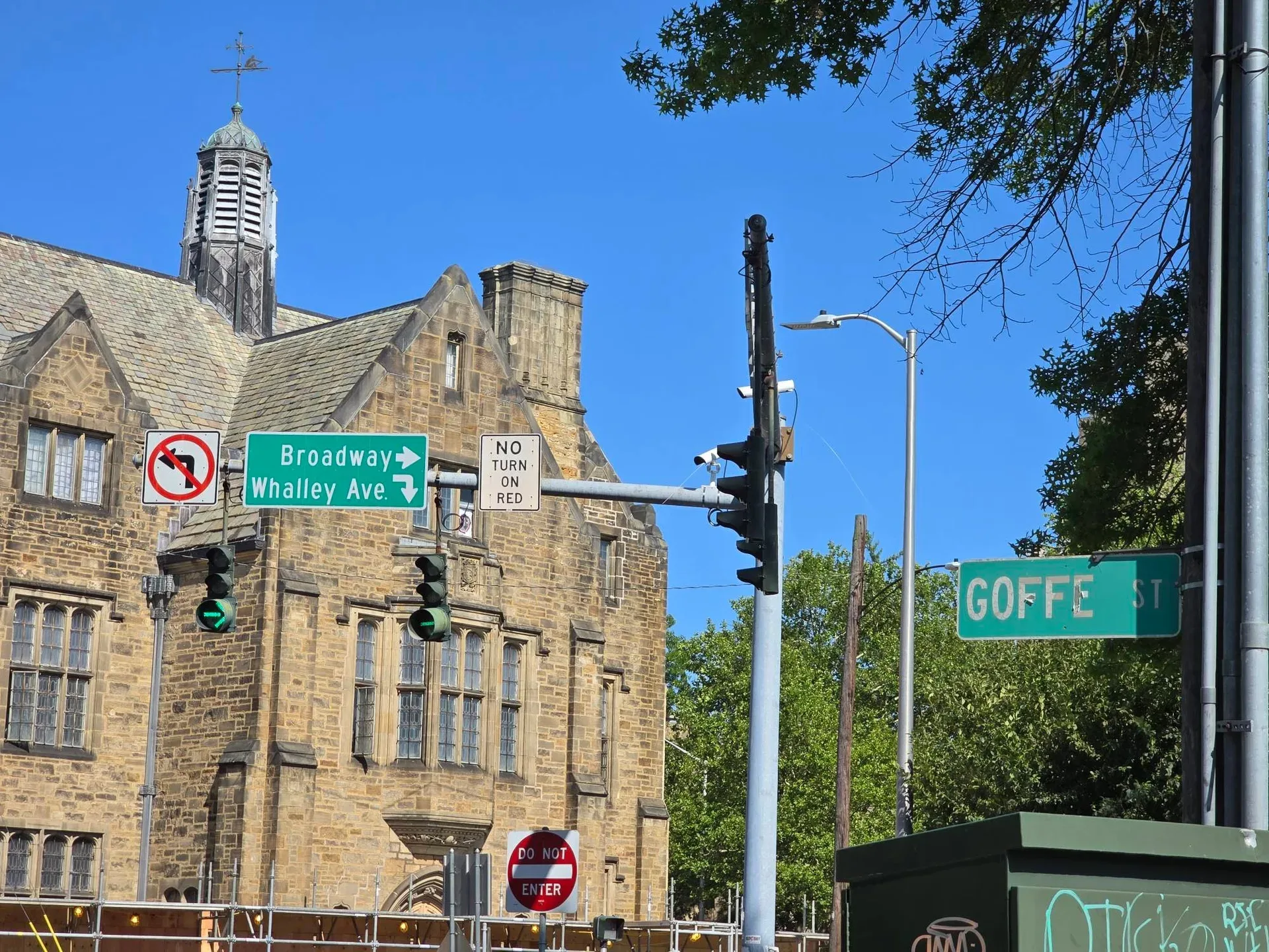 The corner of Goffe Street and Whalley Avenue in downtown New Haven