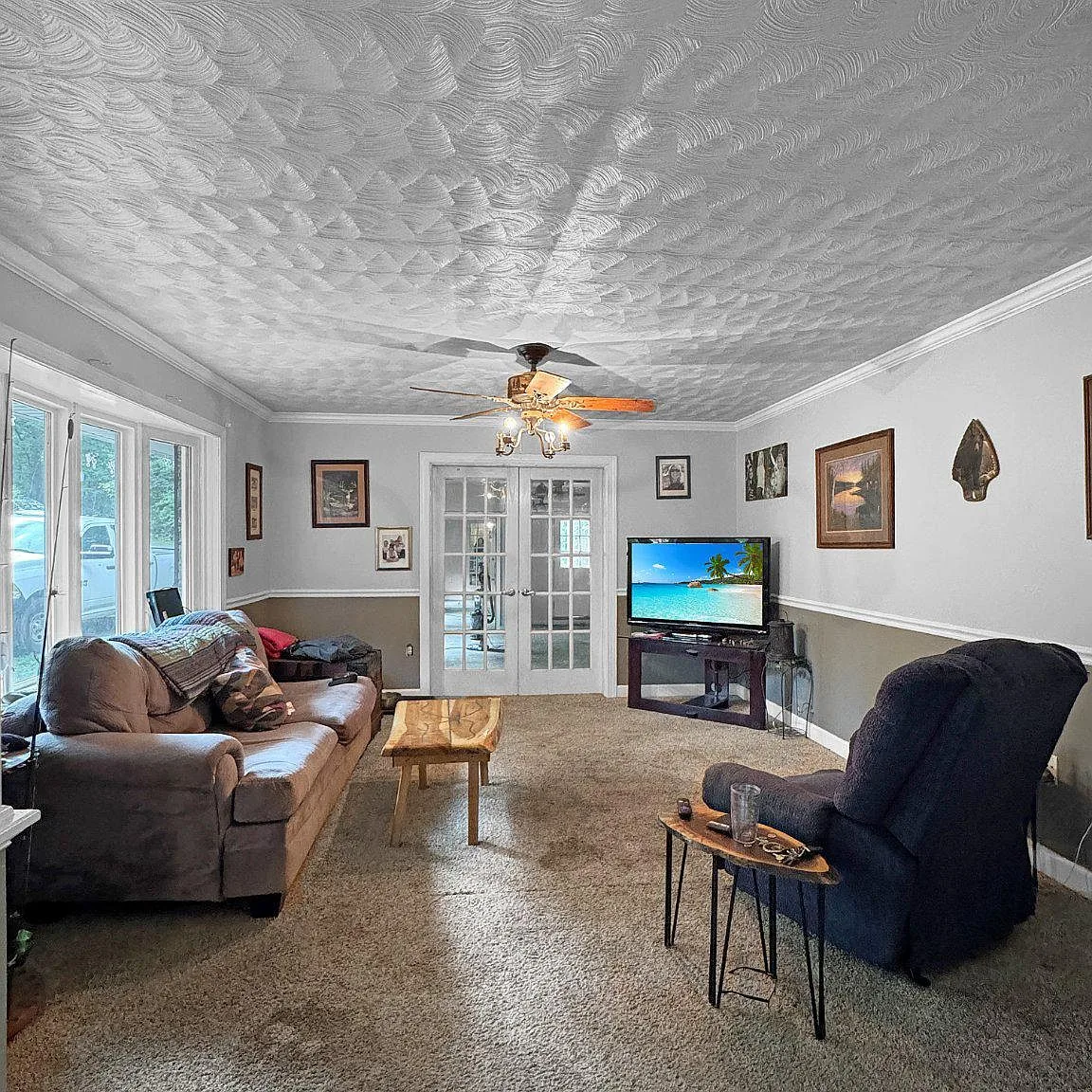 Spacious living room with natural daylight