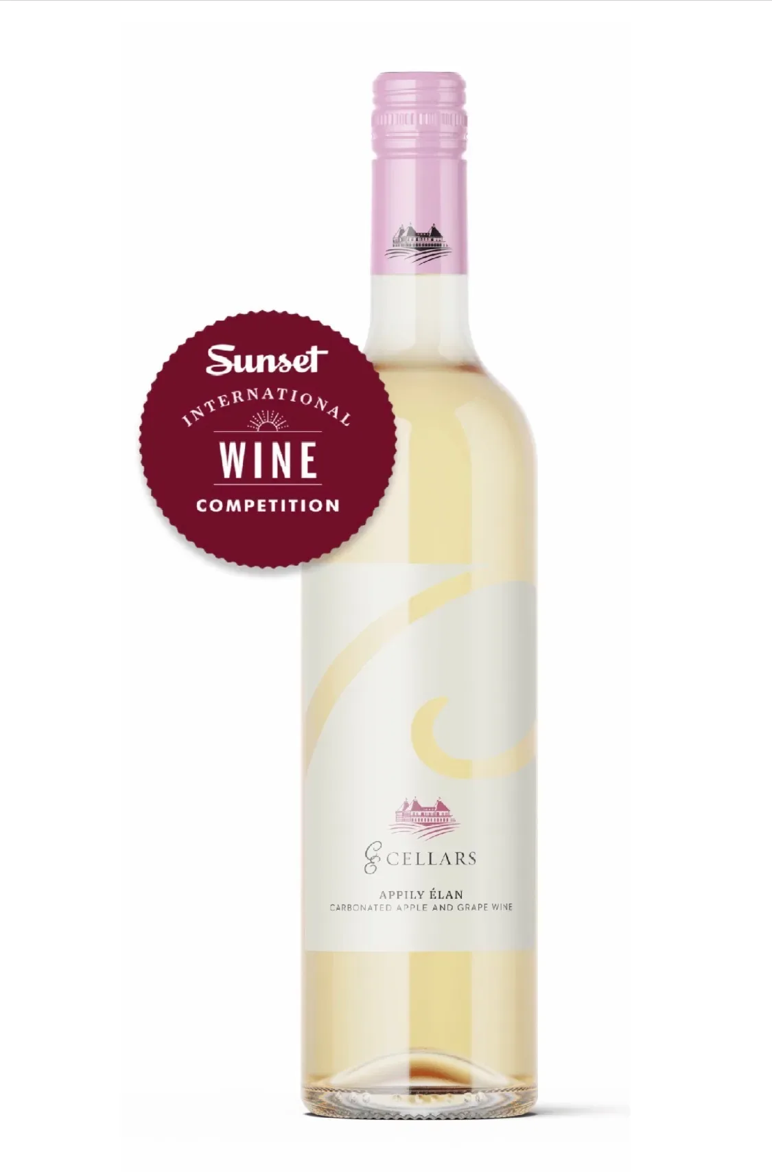 Appily Élan wine bottle from Chateau Elan Winery standing in golden light