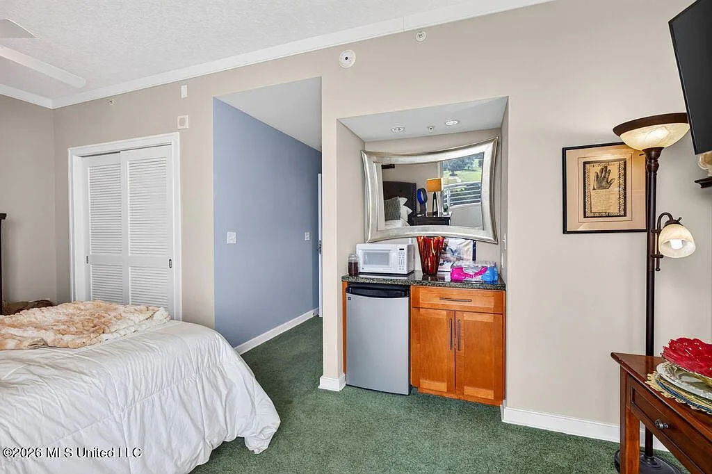 Guest bedroom suite with built-in amenities