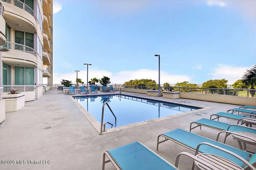 Resort-style pool deck at Ocean Club