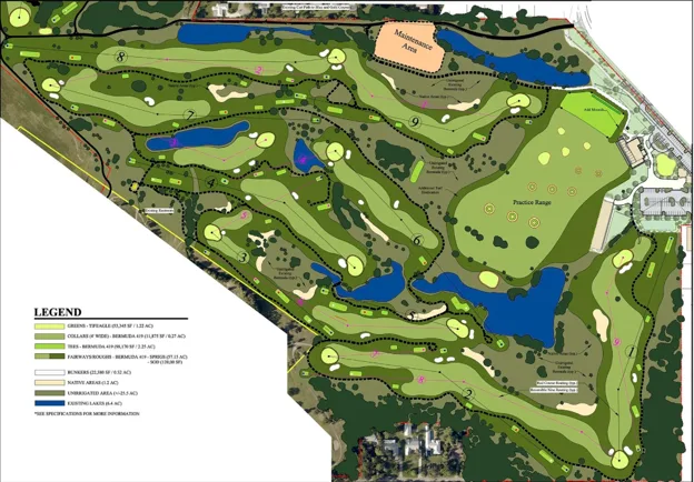 Sailfish Sands Golf Course layout map showing all 18 holes