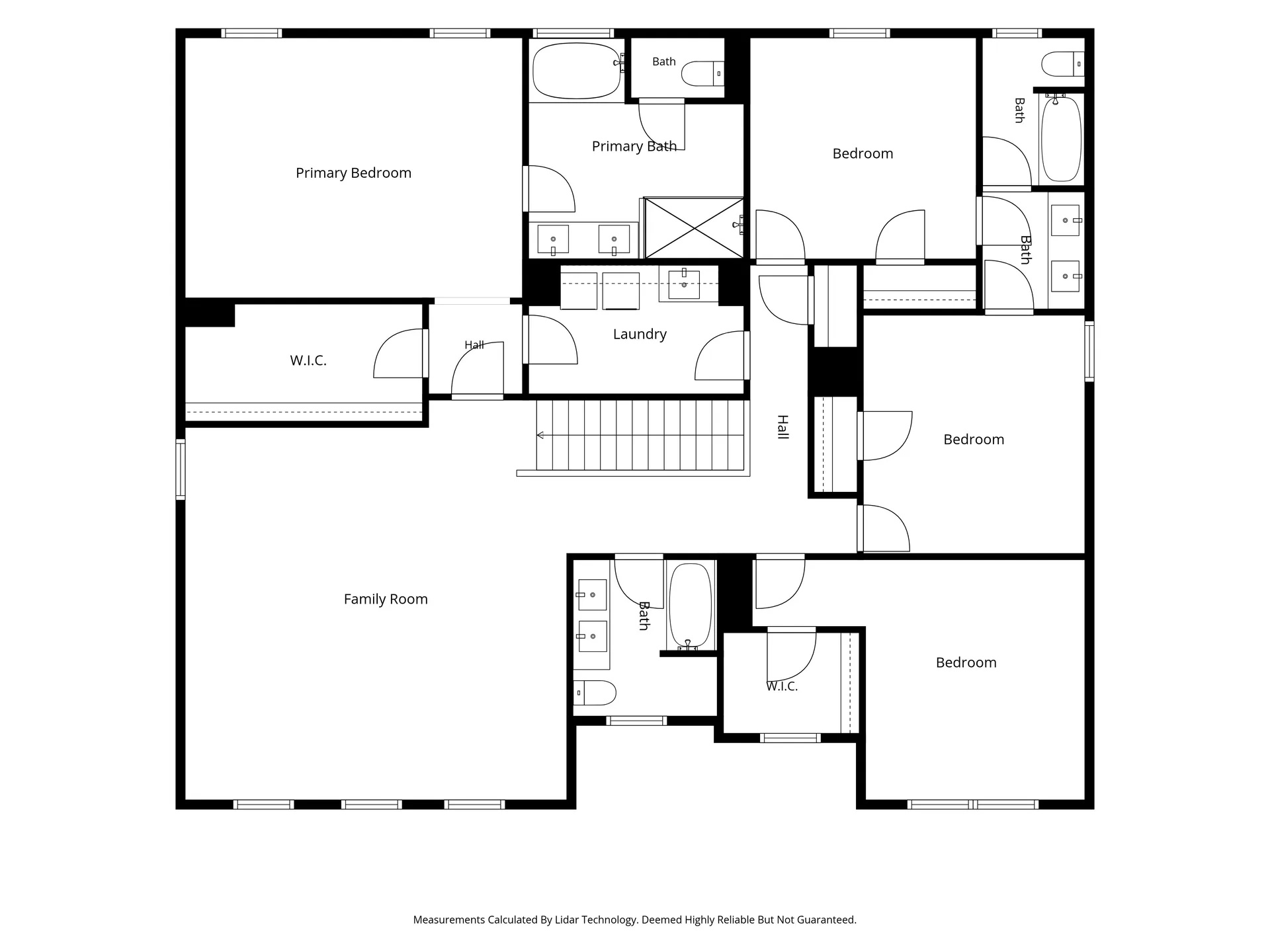 Alternate second floor floor plan with bedroom and bathroom layout