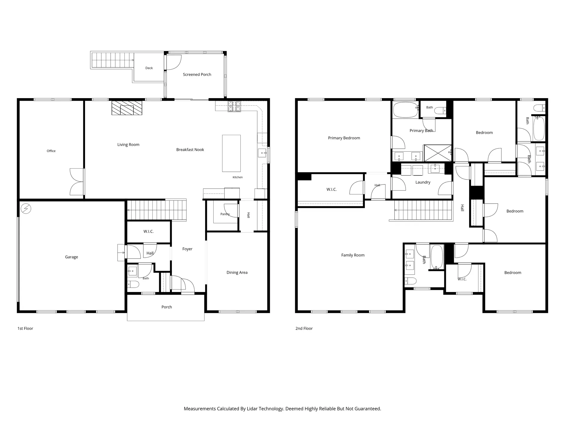 Combined overview of first and second floor levels