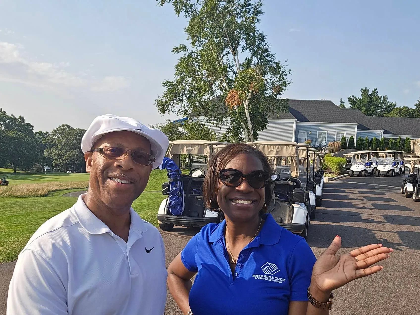 Golfers pose together before heading out on the course at the Calcagni Golf Classic