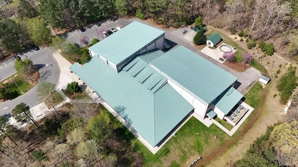 Bond Park Community Center drone aerial view in Cary, NC