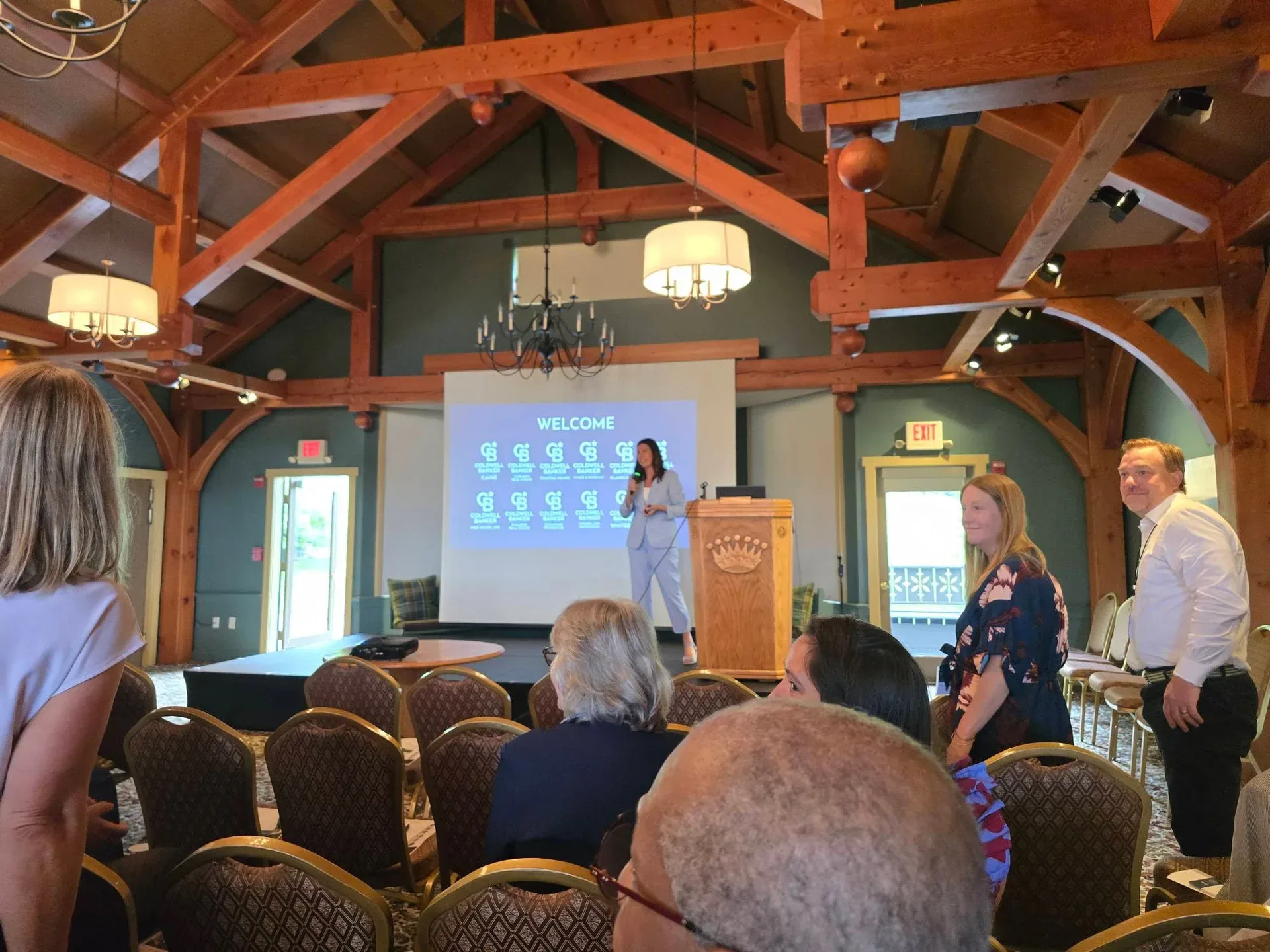 The Coldwell Banker Agent Exchange welcome presentation at the Stowe event venue