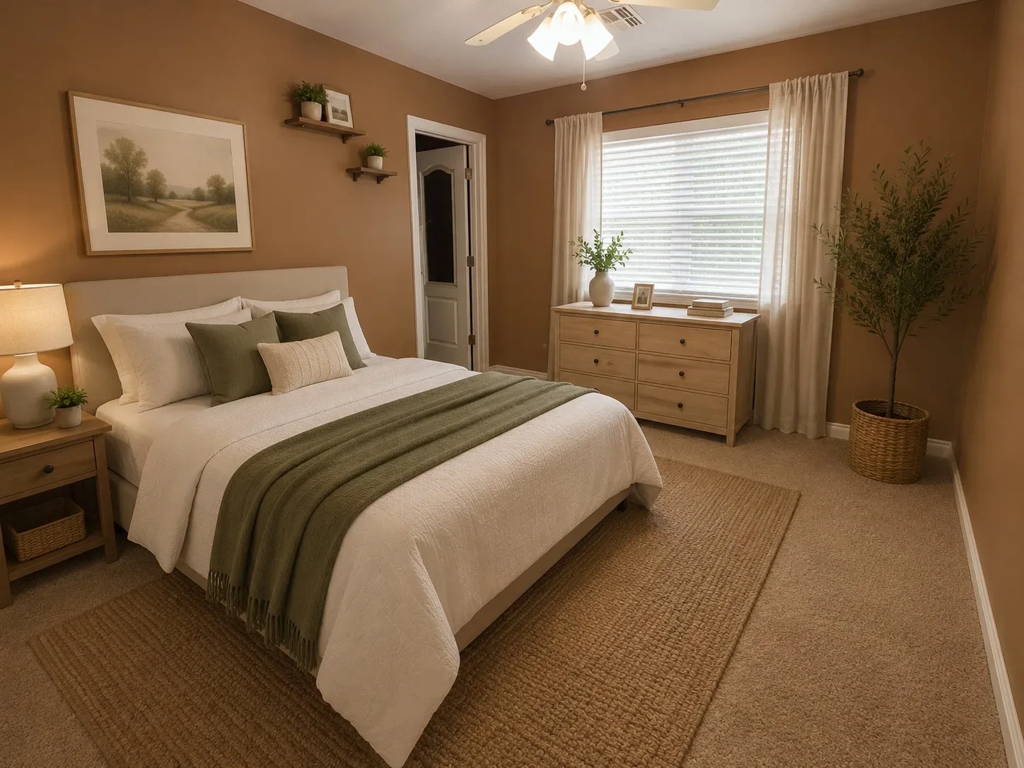 Secondary bedroom with bed and decor