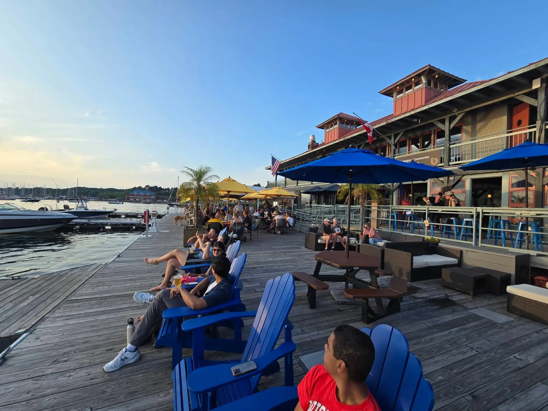 The waterfront dining scene at Burlington's marina on Lake Champlain