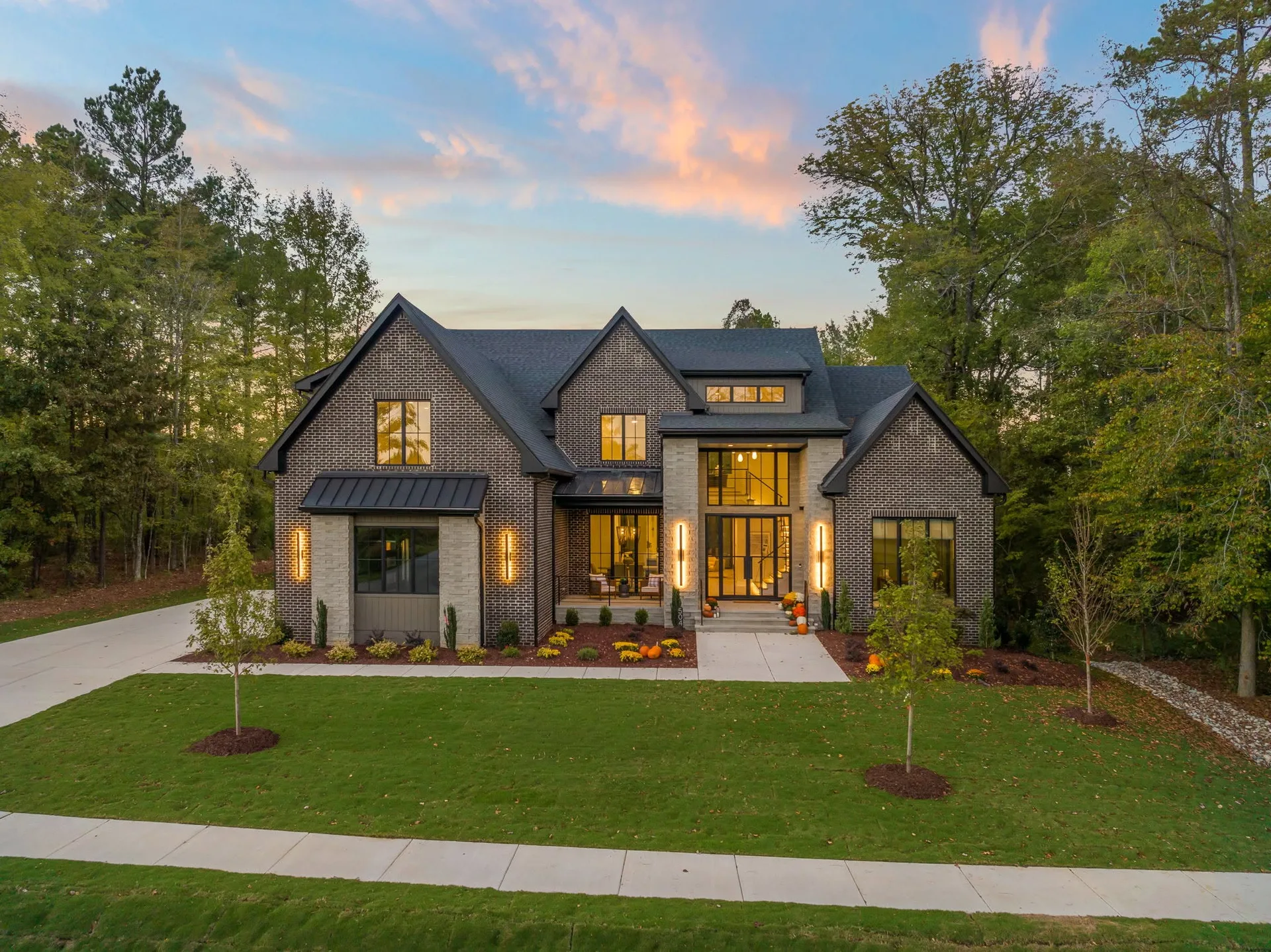 Executive and luxury home in Durham with modern brick facade