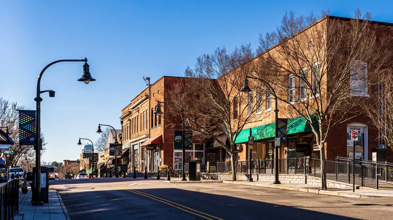 Downtown Wake Forest shops and commercial street