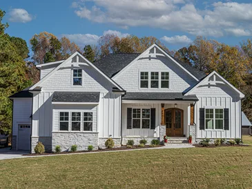 Modern farmhouse exterior in Fuquay-Varina, NC