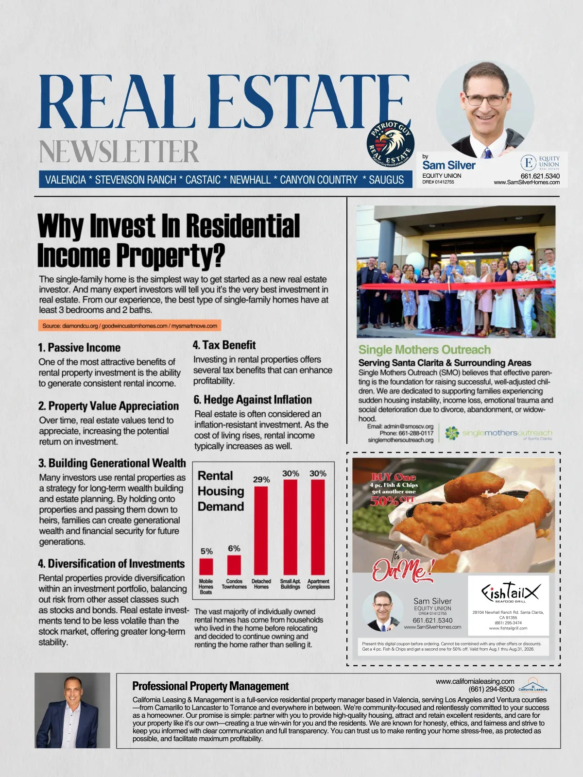 Santa Clarita Valley community newsletter featuring Sam Silver and local news