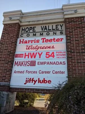Local cafes and retail storefronts near Hope Valley, Durham