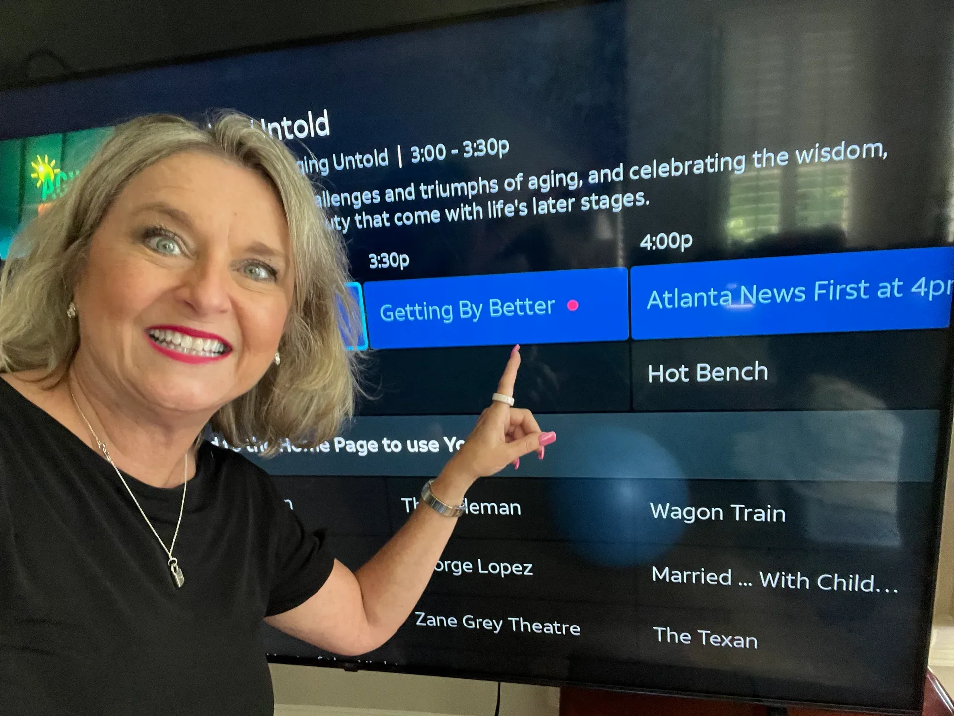 Lisa Harris at Atlanta News First television studio