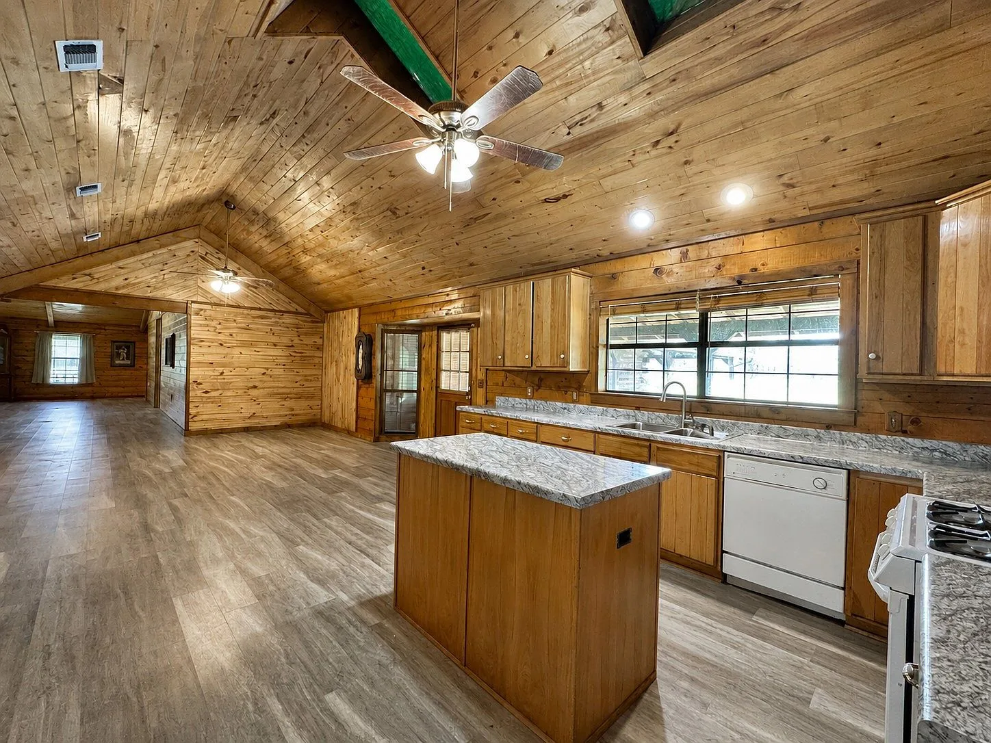 Open-concept kitchen and living area