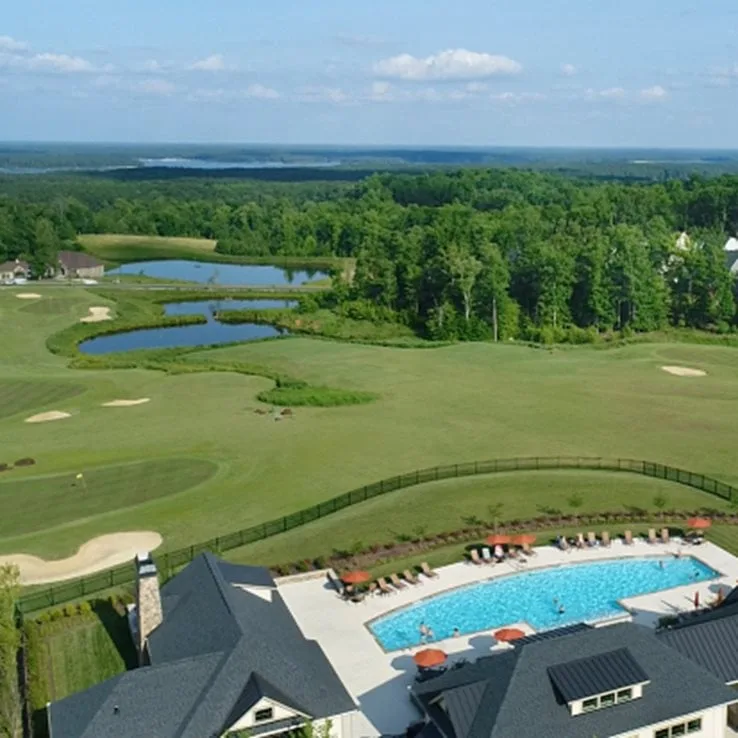 The Legacy at Jordan Lake Pool and Golf Course View