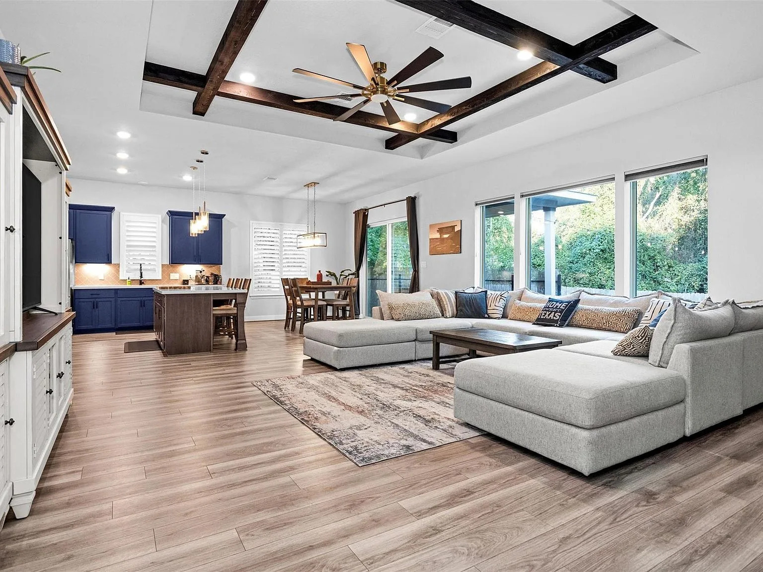 Wide-angle view of open living area
